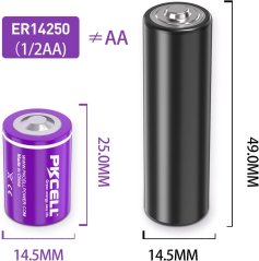 Lithiová baterie 1/2AA ER14250 3,6 V 1200 mAh -Nekompletní - 3 ks