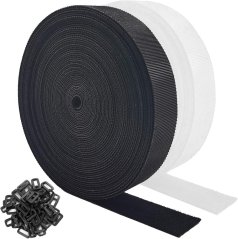 Suchý zip v roli 2×1000 cm s přezkami - 2 ks