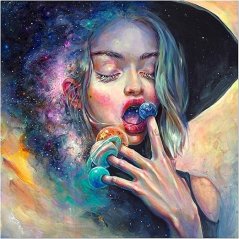 Diamantová mozaika - Dívka a Planety
