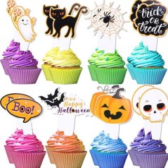 Tortové halloweenské toppery - 32 ks
