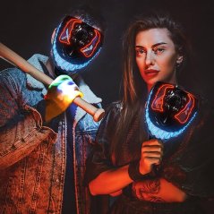 LED světelná maska s rukavicemi