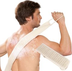 Přírodní lufa pás na záda – oboustranný exfoliační kartáč - Bez původní krabice