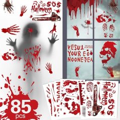 Halloweenské krvavé samolepky na okno - 85 ks