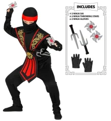 Kostým Ninja + doplnky 9 ks