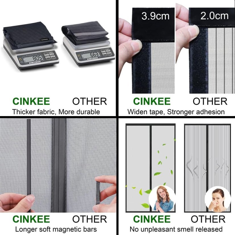 Magnetická sieť proti hmyzu na balkónové dvere - viac veľkostí, čierna