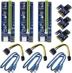 Napájená Karta Riser Adaptéru, USB Prodlužovací Kabel, 6Pin na SATA Napájecí Kabel, GPU Riser Adaptér