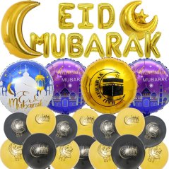 Balónková dekorační sada „Eid Mubarak“ – 27 ks
