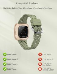 Silikonový náramek Lace, kompatibilní s Fitbit Versa 4 / Fitbit Versa 3/Fitbit Sense 2/Sense