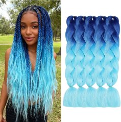 Syntetické ombré copánky 60 cm – 5 ks