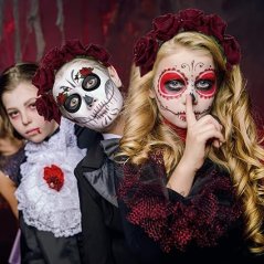 Čelenka halloween  Den Mrtvých Vlasová čelenka s tetovaním