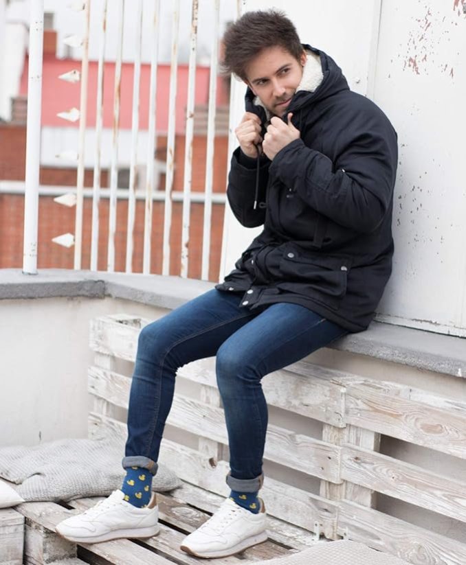 Modré ponožky s kachničkami vel. 41-46