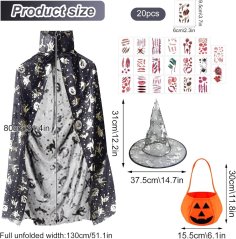 Halloweenský kostým + 20 samolepek