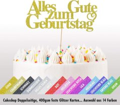 Dortový topper "Alles Gute zum Geburtstag"