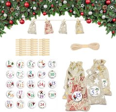 Adventný kalendár na naplnenie - závesný s pripínacími gombíkmi