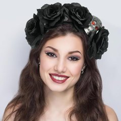 Halloweenska kvetinová čelenka
