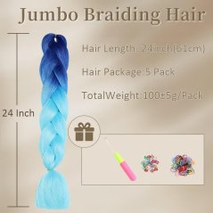 Syntetické ombré vrkoče 60 cm – 5 ks
