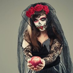Čelenka halloween  Den Mrtvých Vlasová čelenka s tetovaním
