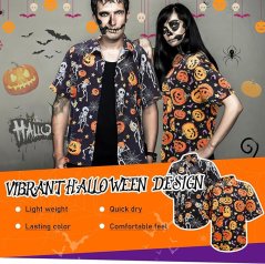 Pánské halloweenské košile s krátkým rukávem vel. L - 2 ks