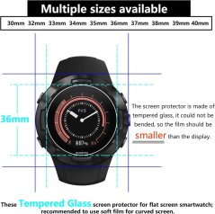 Univerzální ochranné sklo na kulaté hodinky 36 mm - 3 ks - Nekompletní