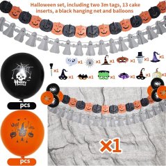 Halloweenská dekorace sada 32 ks