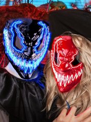 Děsivá LED světelná maska 2 ks