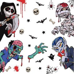 Halloweenské samolepky na okno - 4 listy