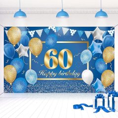 Banner k 60. narozeninám dekorace 185 cm x 110 cm