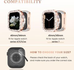Diamantové ochranné pouzdro pro Apple Watch Series SE/6/5/4 40 mm - 4 ks - Poškozená krabice