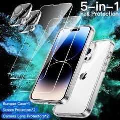 Ochranný kryt + ochranné sklo 2 + 2 na iPhone 14 Pro