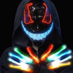 LED světelná maska s rukavicemi