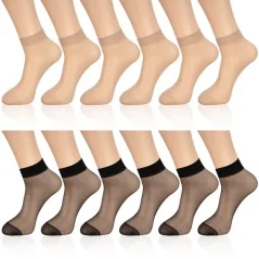 12 párů průhledných ponožek