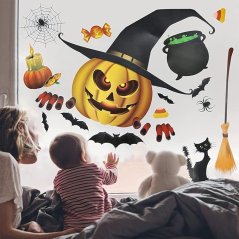 Halloweenské samolepky na okno - 8 listů