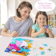 Dřevěné puzzle pro děti - mořská panna