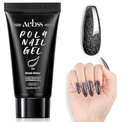 Poly Nail Gel, 60 ml, černý třpytivý
