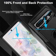 Ochranné púzdro, 2x ochranná fólia na displej, 2x ochranné sklo na fotoaparát pre Google Pixel 7 Pro 5G