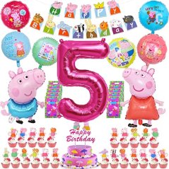 Narozeninová sada s balónky prasátko Peppa 5. - 44 ks