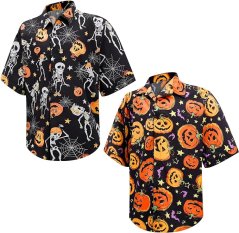 Pánské halloweenské košile s krátkým rukávem vel. L - 2 ks